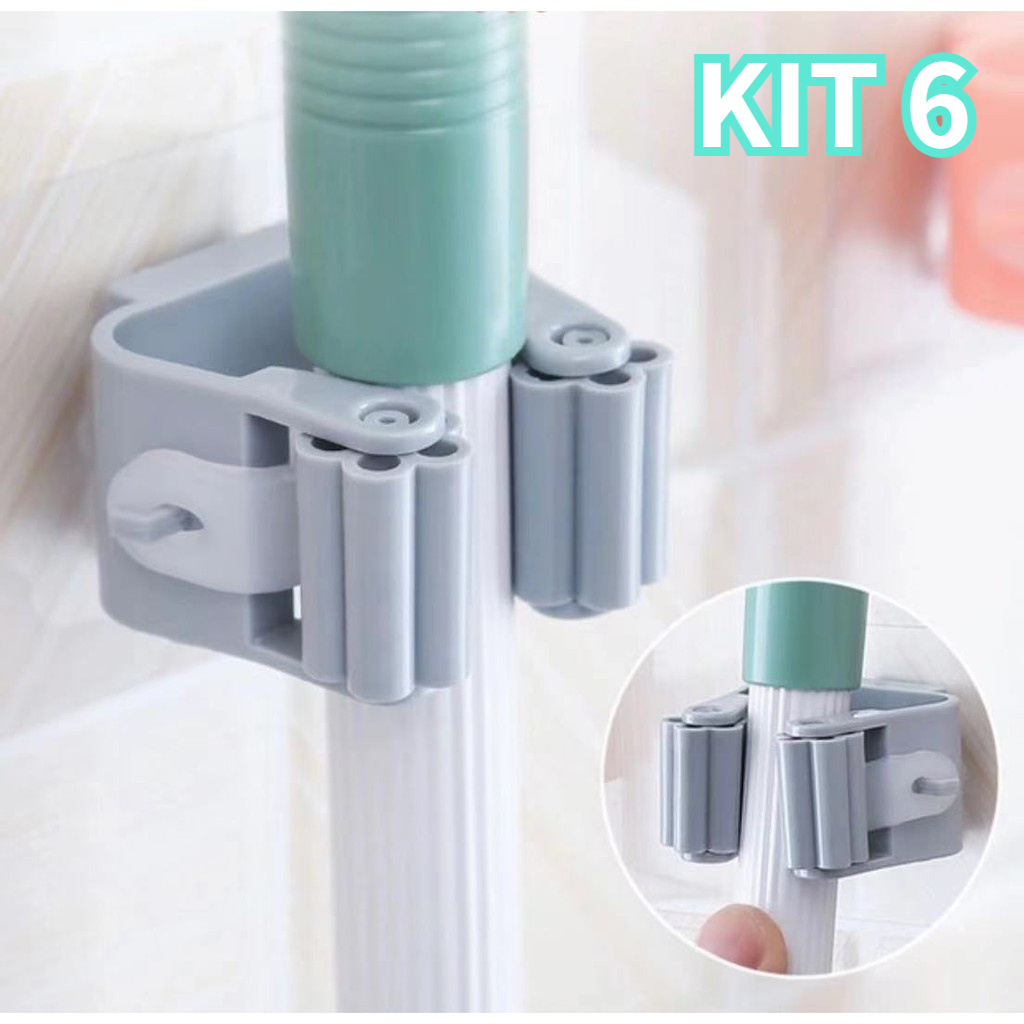 6 pcs Mop Suporte Vassoura Utensílios Multiuso Suporte rganizadores De Vassouras E Rodos Mop