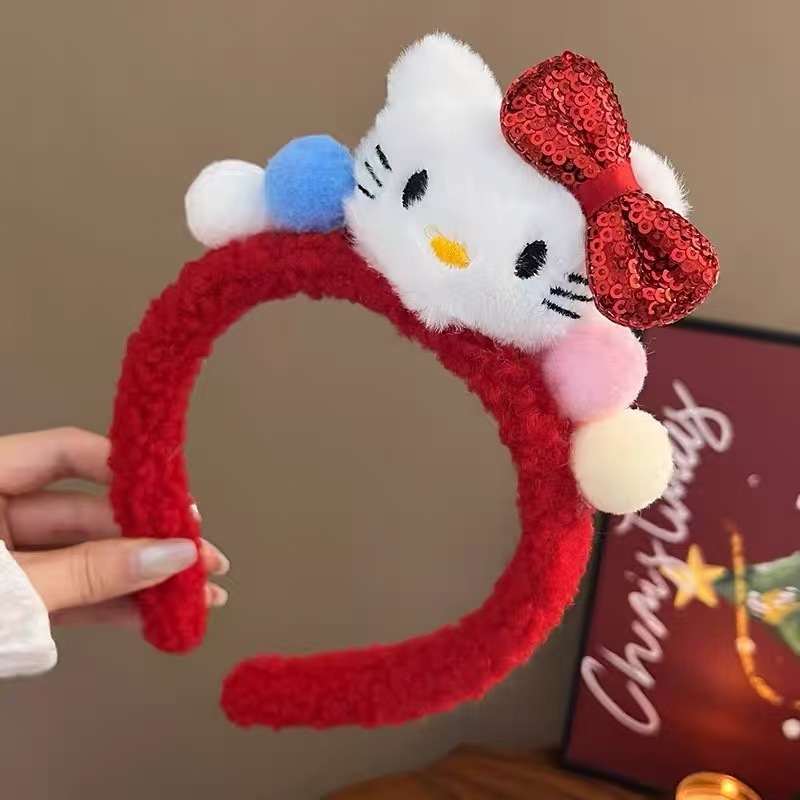 Coreano Kitty Cat Red Plush Novo Estilo Bonito Tiara Acessórios para Cabelo