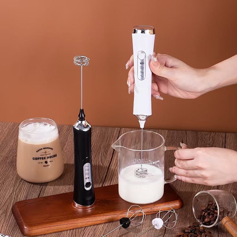 Batedor Misturador Mixer Elétrico para Bebidas Leite Café Clara de Ovo 2 em 1