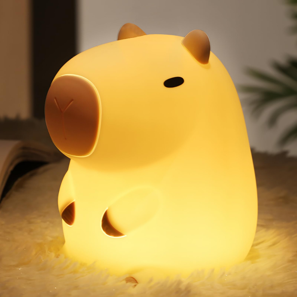 Luminária De Mesa Capybara Plástica Night Light USB Luz Nocturna Recarregável LUMINARIA Tiktok Criança Night Light