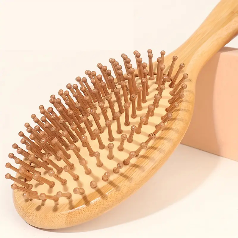 Escova Para Cabelo De Bambu Madeira Premium Melhora O Crescimento Prevenir A Queda