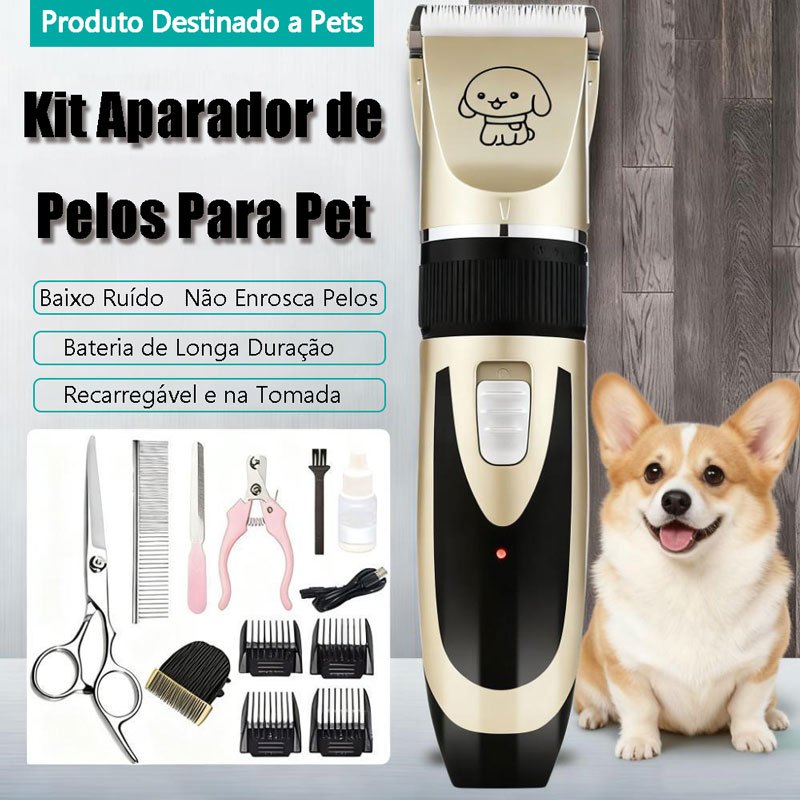 Kit Máquina Para Tosar Pet + Tesoura + Pente + Lixa Máquina Profissional 11 Peças Corte de Pelos Pet em Oferta na Shopee