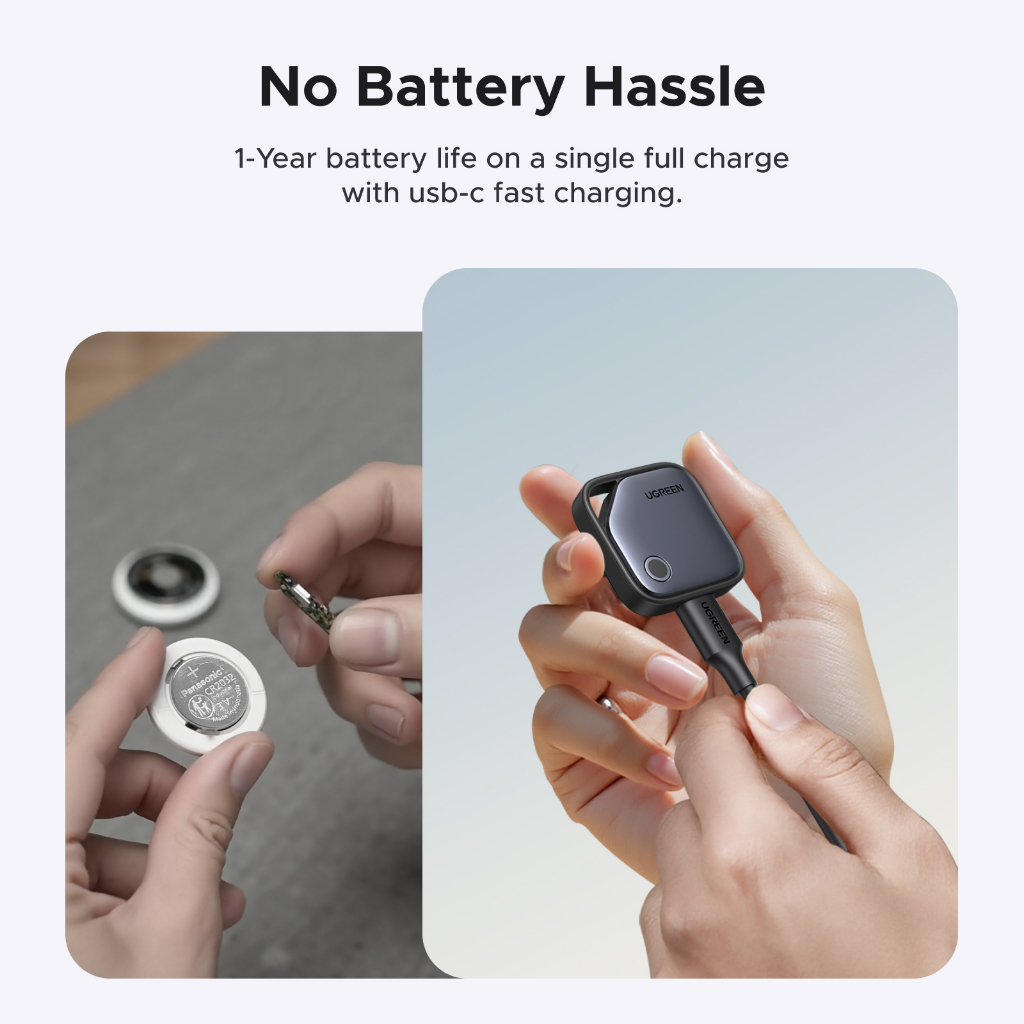 UGREEN FineTrack Bluetooth Smart Locator Anti Lost Trabalhe Com Apple Find My (Somente), Certificação Oficial Da, Bate · foto 2