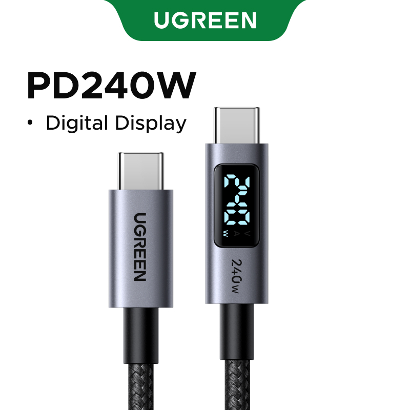 Cabo De Dados De Carregamento UGREEN 240W USB 2.0-C Para Exibição Digital Trançado De Alumínio Compatível Com iPhone Sér