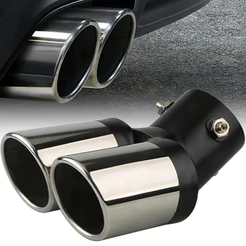 Universal Saída Dupla Ponta de Escape Aço Inoxidável Auto Silenciador do Carro