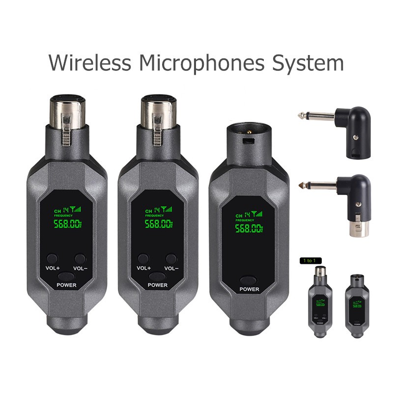 U1 2.4G Microfone Dinâmico Sistema De Microfones Sem Fio XLR Receptor De Transmissão De Áudio Para Mixer De Guitarra