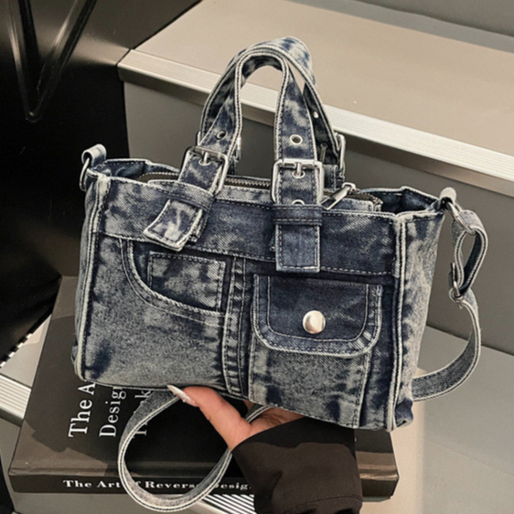 Bolsa jeans feminina novo estilo bolsa de ombro grande capacidade bolsa Crossbody bolsa de lona