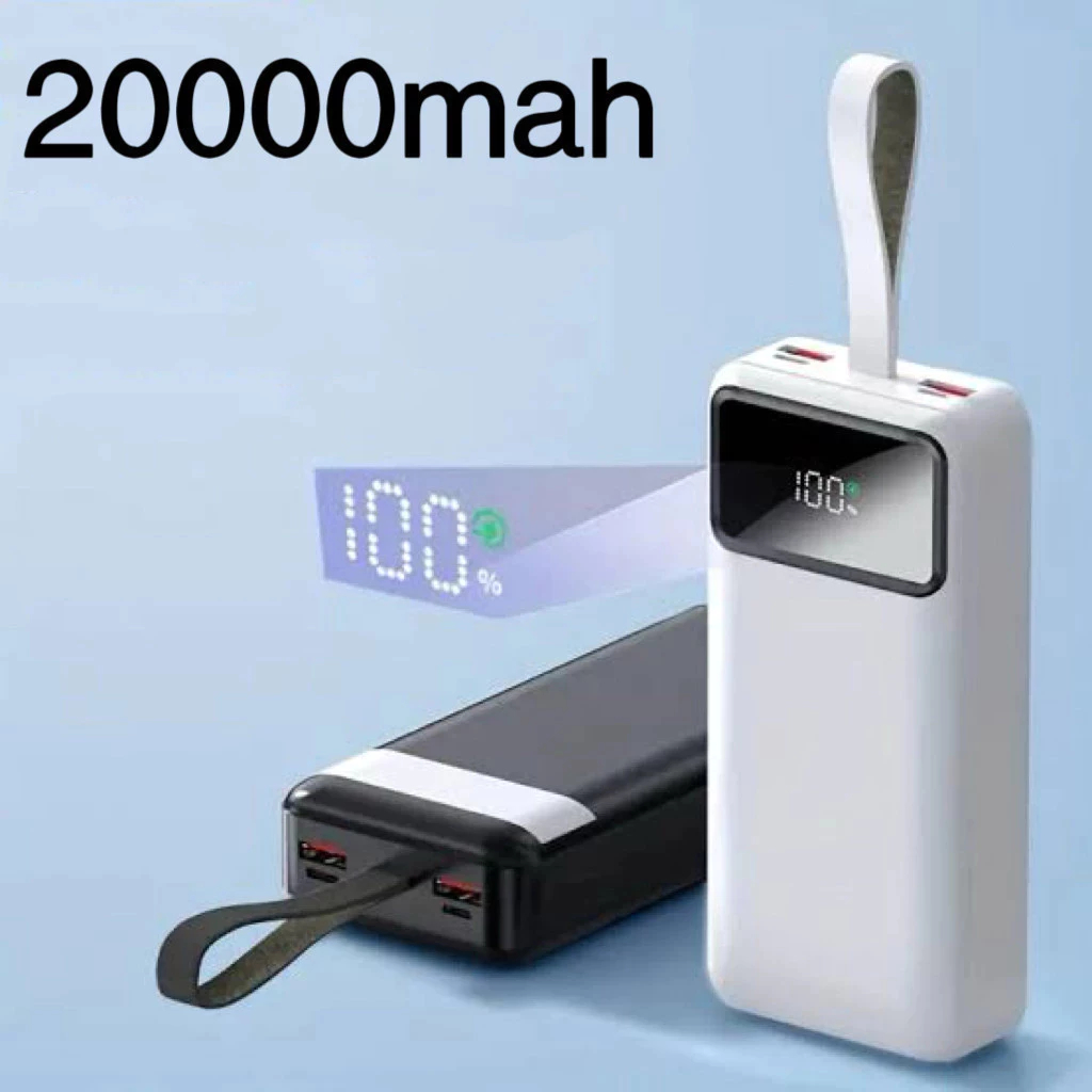 Power Bank Universal de 20.000mAh Carregador Portátil para Android e iOS, Inclui Lanterna Integrada em Oferta na Shopee