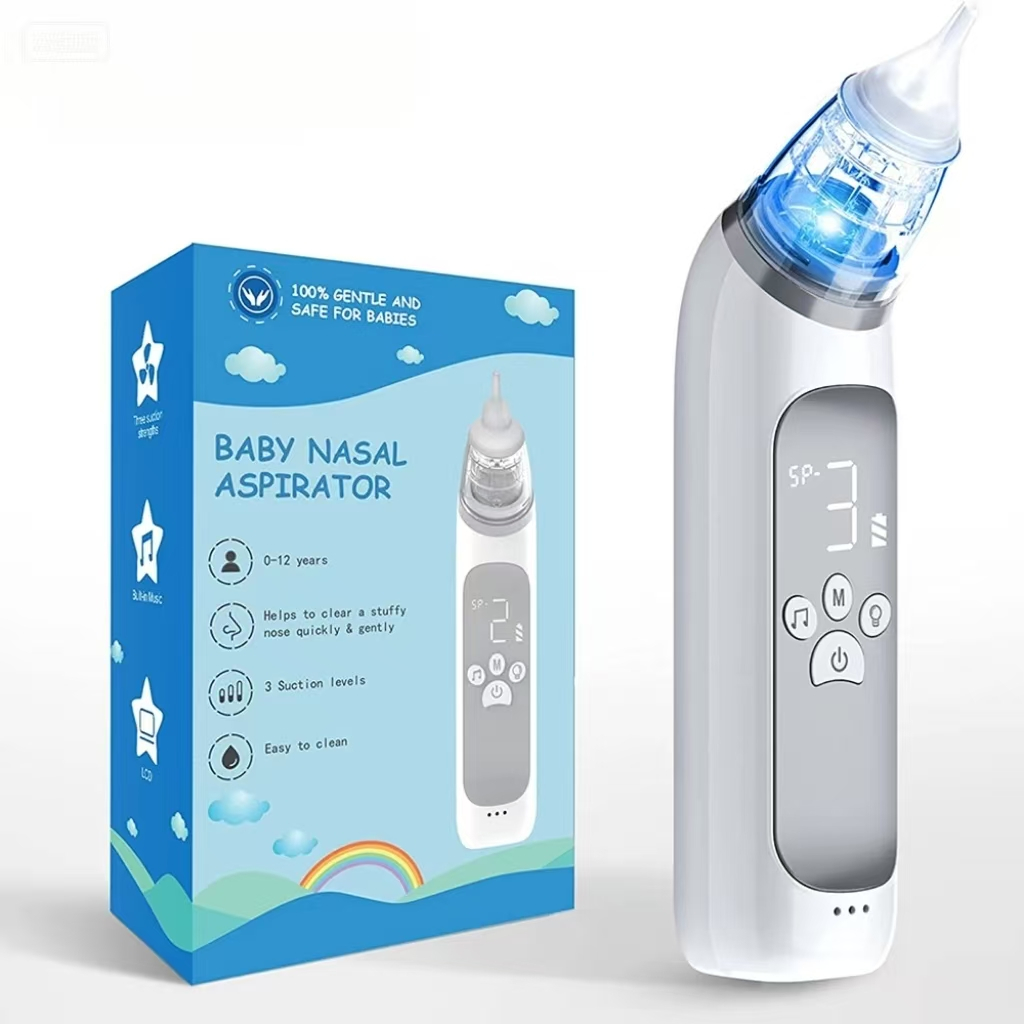 Aspirador Nasal Elétrico Para Bebês , Dispositivo De Sucção De Nariz Com Bocal De Silicone De Qualidade Alimentar , 3 Mo