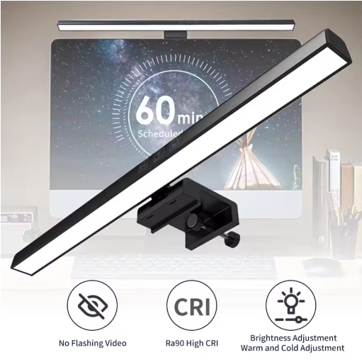 Lâmpadas de leitura de computador Lâmpadas 33/50cm de tela LED de mesa de 3 cores ajustáveis Lâmpadas