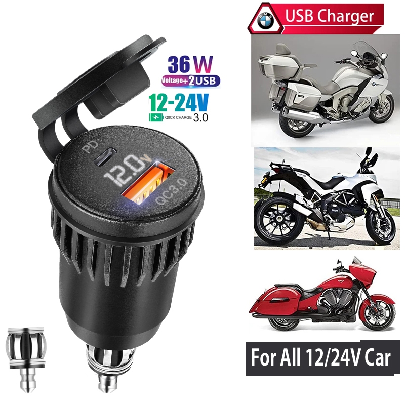 Carregador USB 30W PD Tipo-C QC 3.0 Adaptador De Rápido À Prova Dwaterproof Água Para Hella DIN Soquete/BMW Ducati Trium
