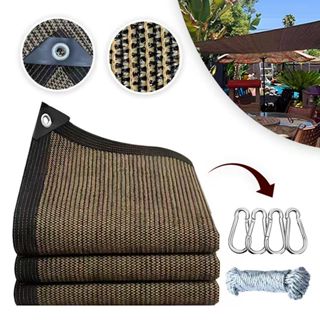 castanho /Amarelo castanho Tela Sombreamento 98% para Garagem e Piscina, Proteção UV e Instalação Rápida Vários tamanhos em Oferta na Shopee