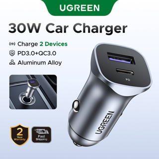 Carregador De Carro UGREEN 30W USB Tipo C Rápido QC 4.0 3.0 PD 20W PPS 25W Carregamento Para iPhone 14 13 12 Xiaomi em Oferta na Shopee