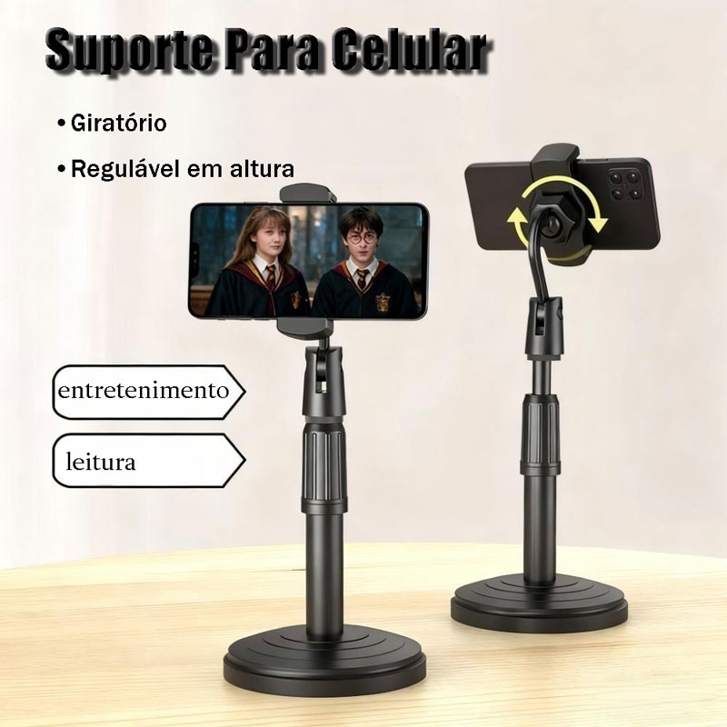 Suporte Para Telefone Celular De Rotação de 360° Com Altura Ajustável Suporte de Mesa Universal​ em Oferta na Shopee