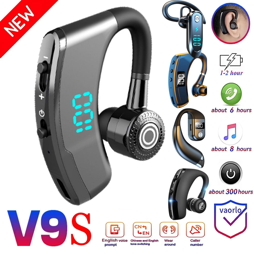 V9S/V9 Fone De Ouvido Sem Fio Bluetooth 5.2 Gancho Display LED Negócios Fones Alta Fidelidade Estéreo À Prova Dwaterproo em Oferta na Shopee
