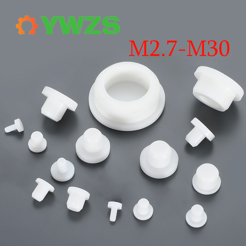 M2.7-M30 Rolha De Furo De Parafuso De Encaixe De Borracha Branca E Tampa De Extremidade De Supressão-Plugue De Silicone 