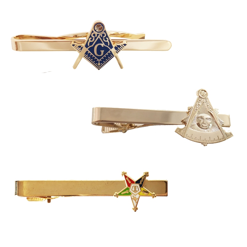 Clipe De Gravata Maçônico Mason Freemason Design 3D Tieclip Chapeamento De Ouro Simples Bussiness De Alta Qualidade Esti