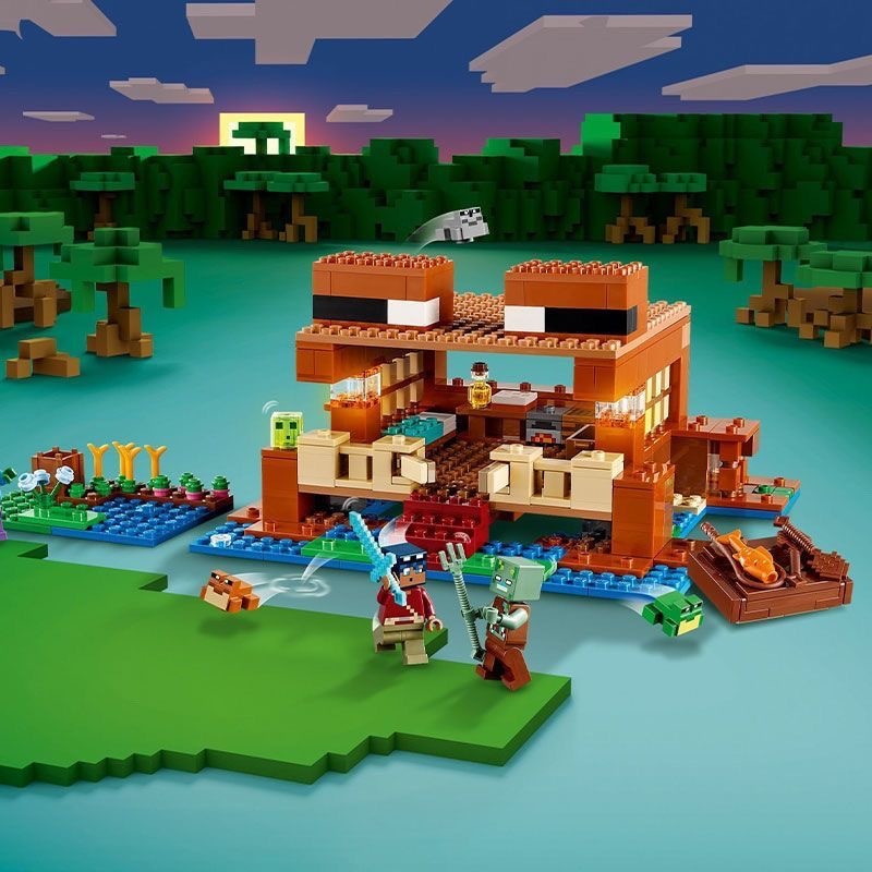 500 pçs Lego blocos de construção série vila casa frango sapo órgão caixa modelo construção crianças meninos montagem br