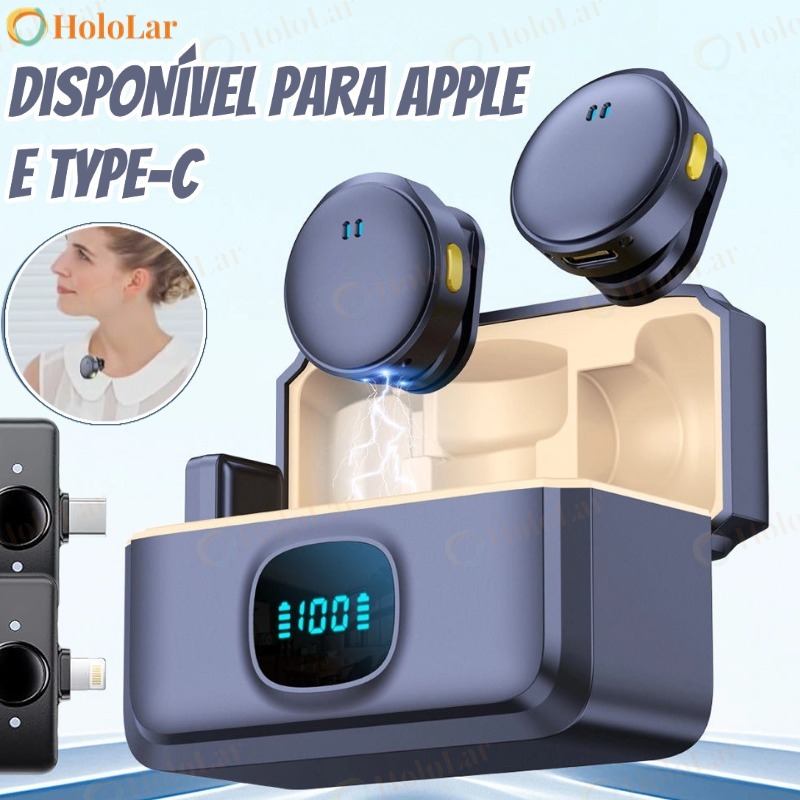 Mini Microfone De Lapela Sem Fio Profissional Magnético Com Cancelamento De Ruído Para iPhone Android Type C Phone HL em Oferta na Shopee