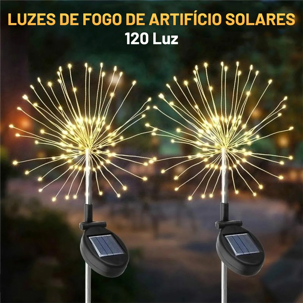Solar 120 LED Fogos Artifício Luz Fio Cobre Luzes Fadas Natal Gramado Caminho Lâmpada Decoração Do Jardim Adequado Par