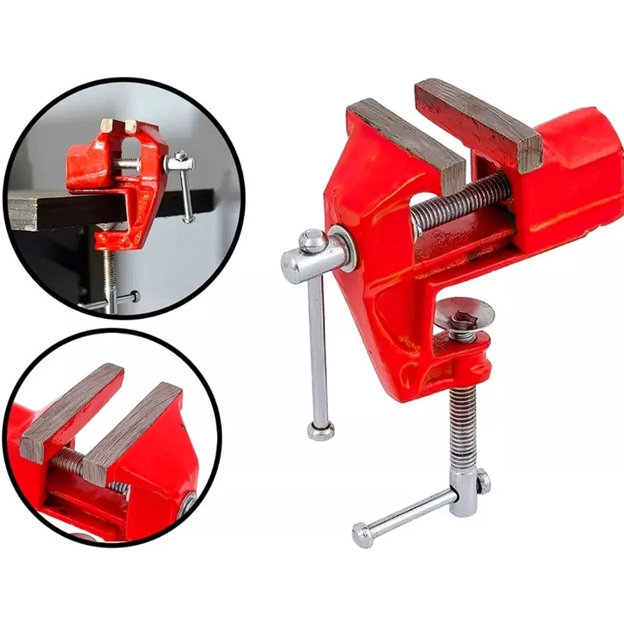 Mini Torno Morsa de Bancada com Base Fixa – Compacto e Resistente