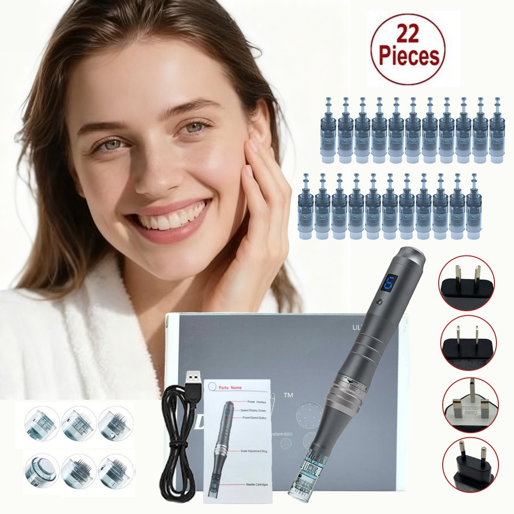 Dr pen Ultima M8 With 22 Cartridge Wireless Derma Microneedle Pen Skincare Beauty Machine