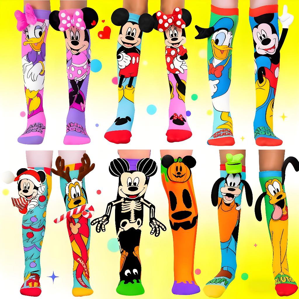 Meia 3D Cano Alto Volta às Aulas - Meia Patty Algodão Premium Personagens Divertida para C...