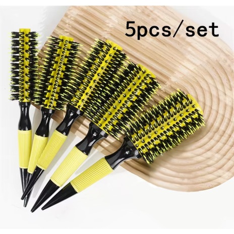 Conjunto de escova de aquecimento de 5 peças, incluindo cerdas mistas de javali e madeira em Oferta na Shopee