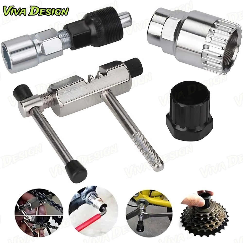 Kit4 De Chave Para Bike Extrator De Corrente Pedivela Movimento Central Para Consertos Reparos em Oferta na Shopee