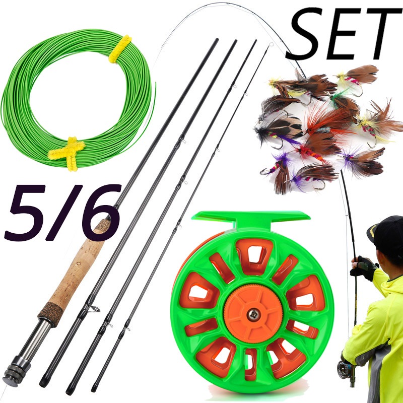 Sougayilang 2.7M 5/6 Conjunto De Vara De Pesca Com Mosca E Carretel De Fibra De Carbono Ultraleve