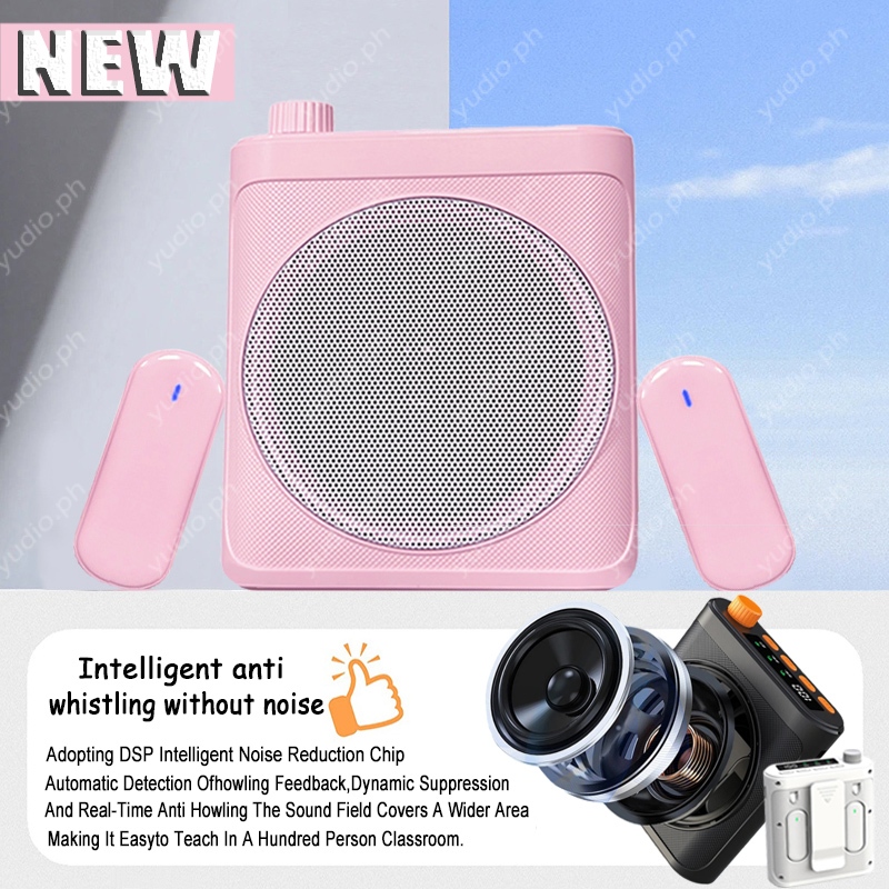 Amplificador De Voz Portátil Com Microfone De Lapela Mini Alto-Falante Megafone Sem Fio Para Professores , Idosos , Guia