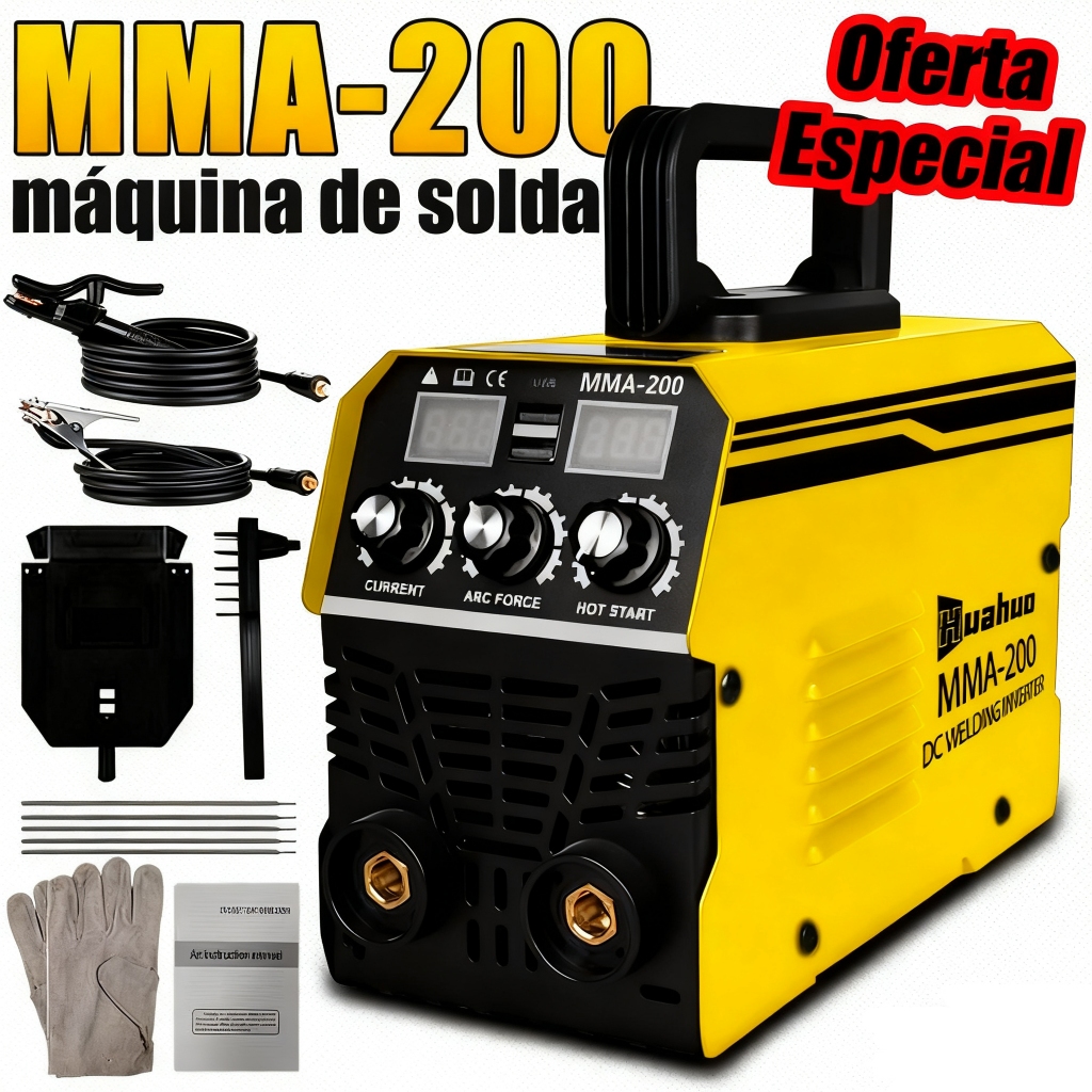 Máquina De Solda Inversora MMA-200 220V/110V Tecnologia IGBT Display Digital Ferramenta De Soldagem Portátil Automática.