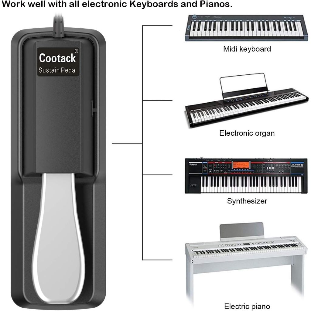 Pedal Sustain Teclado Universal Durável Resistente Bertô Piano Eletrônico Pedal Teclado Eletrônico Acessórios para Instr