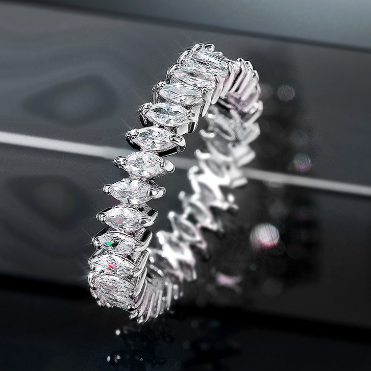 925 Prata Esterlina Nova Moda Feminina Casamento Eternidade Anéis Completos Zircônia Cúbica Jóias De Alta Qualidade SJ10 em Oferta na Shopee