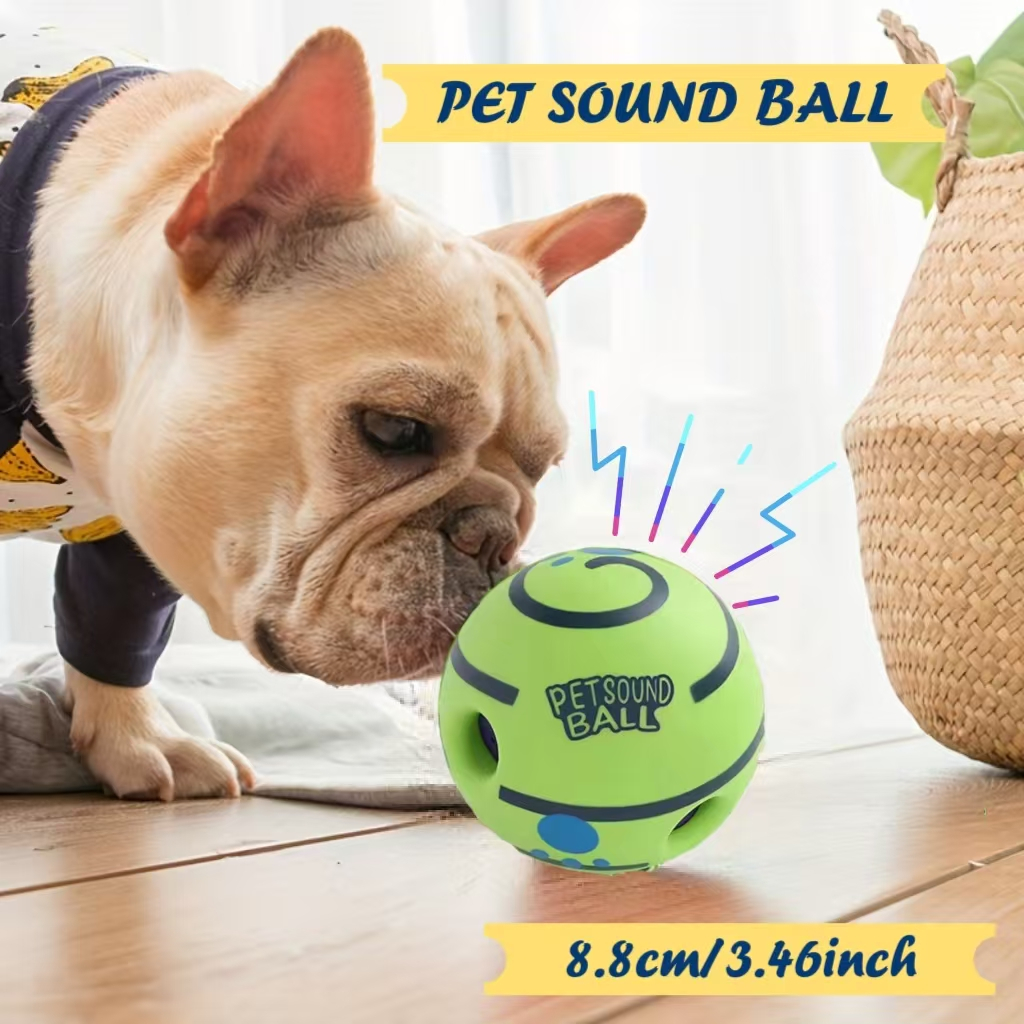 8CM Ball Interactive Dog Toy Fun Giggle Sons De Bola De Brinquedo