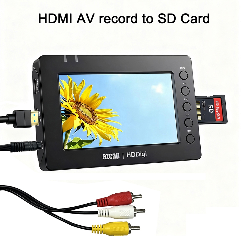 1080p AV HDMI Placa De Captura De Vídeo Gravador De Jogos Com Reprodutor De Tela