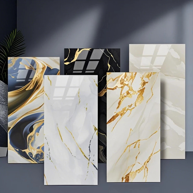kit 50 Placa Marmore de Parede Adesivo 3D 30cm x 60cm Vinílico Lavável Revestimento Papel Painel