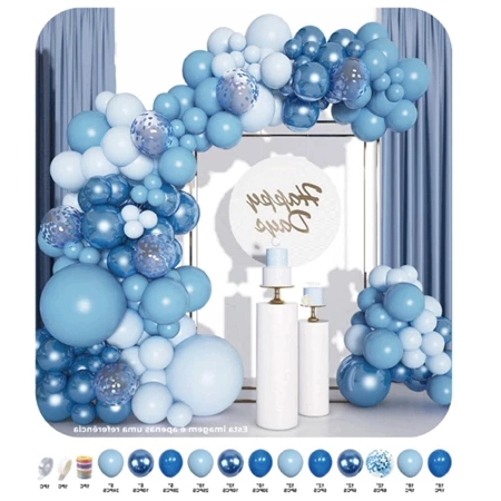 Kit 145peças Balões 5" 10" 12" 18"Azul fosco Balão Para Festas e Aniversários
