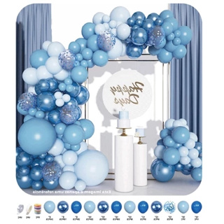 Kit 145peças Balões 5" 10" 12" 18"Azul fosco Balão Para Festas e Aniversários em Oferta na Shopee