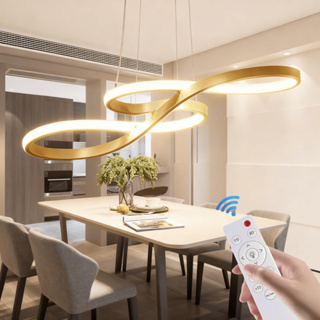 Lustre Moderno De Controle Remoto 110V-220V Dourado 75cm 3 Cores Pendentes Vários Modelos Para Sala De Estar em Oferta na Shopee