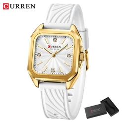 Relógio Feminino Moda CURREN Marca Autêntica Genuína Luminosa Mãos Quadradas Pulseira De Silicone Minimalista Casual Esp