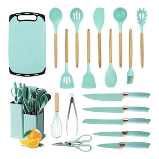 Conjunto de utensílios de cozinha de 5/12/19 peças-faca, colher e acessórios-Kit básico completo