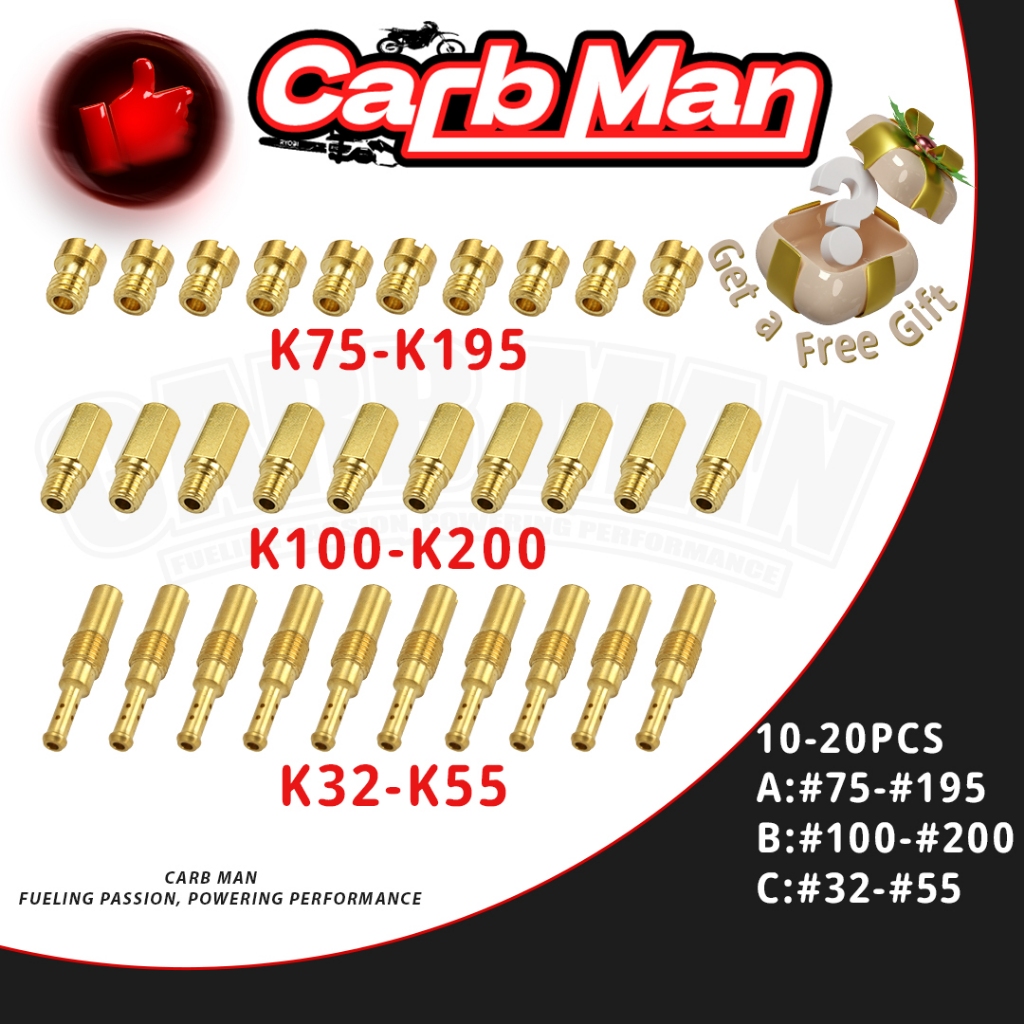 Kit 10/20Peças GiclêS Carburador For Cg FAN BROS125 150 Koso OKO Titan PWK PWM CBX150 200 XR200 XLS XLR 125 Twister