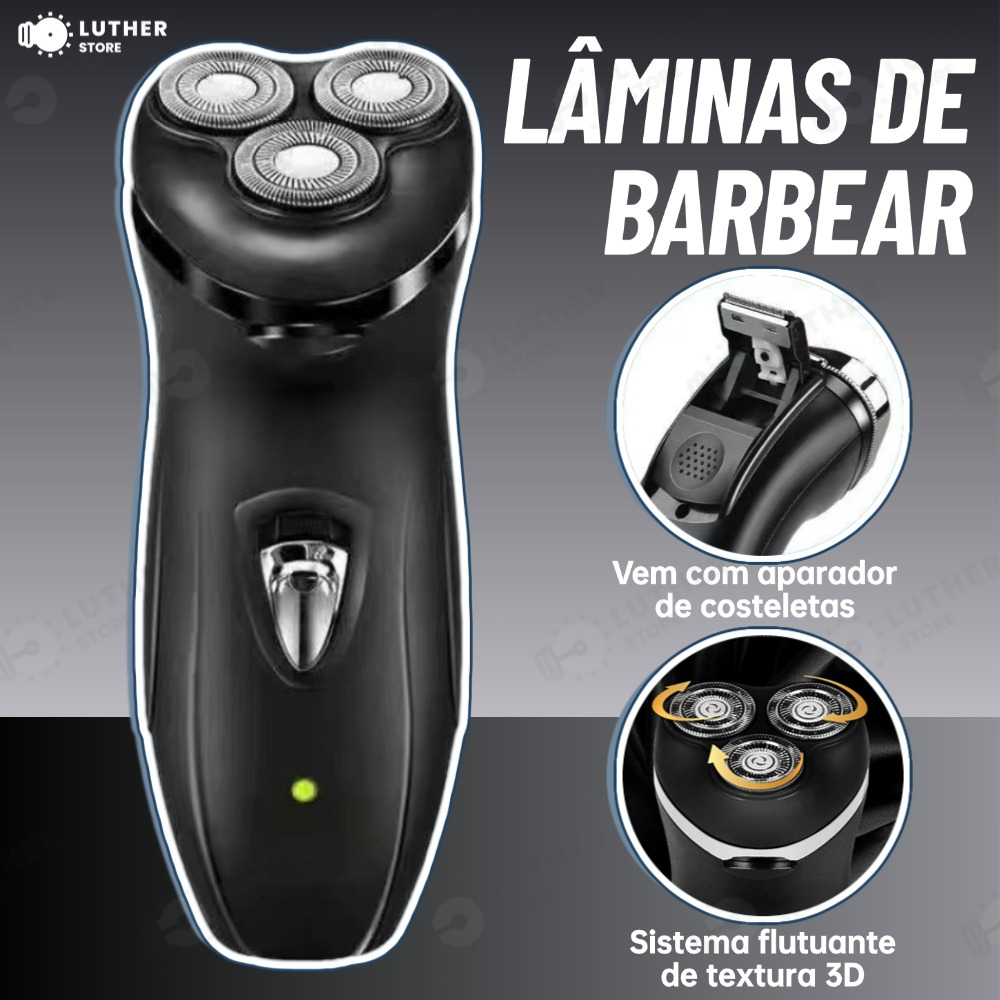 Máquina De Barbear Masculina Recarregável 220V 4D 3 Cabeças | TDU 220V Homens Elétrico Barbeador De Barba De Cabeça em Oferta na Shopee