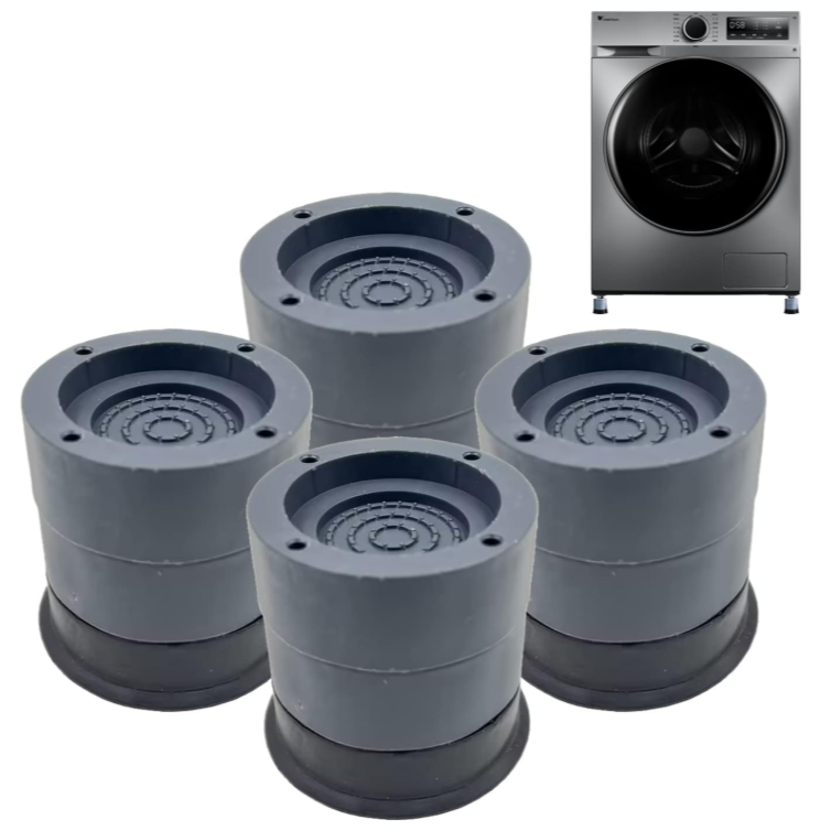 Conjunto de 4 peças para máquina de lavar roupa Conjunto de tapete ajustável para pés: redução de ruído à prova de choqu