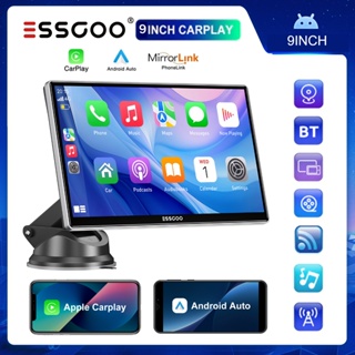 ESSGOO 9 Polegada Portátil CarPlay Multimídia Android Auto Car Radio Video Player Touch Screen Com USB AUX Para Câmera D em Oferta na Shopee