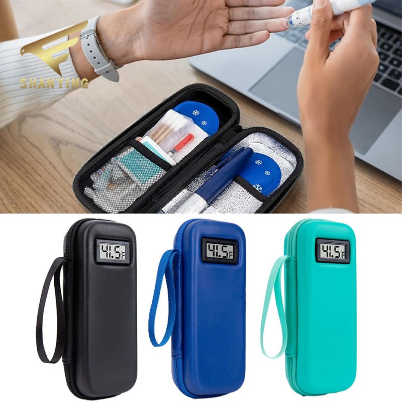 Bolsa de Insulina de Viagem com Armazenamento por Categorias | Cooler com Display de Te...