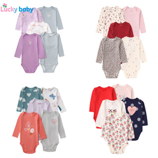 Lucky Baby Kit 5 Bodies Bebê Unissex Manga Longa 100% Algodão 6-24 Meses Básico Prático Uso Diário em Oferta na Shopee