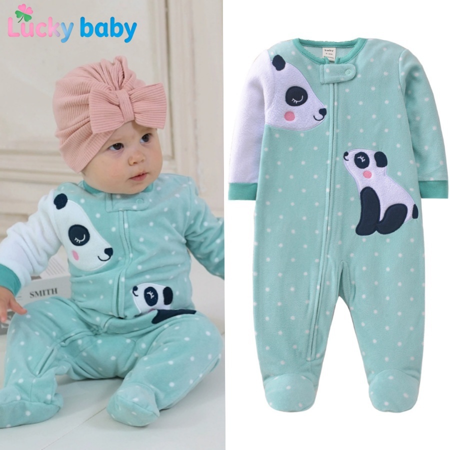 Lucky baby macacão menina/macacão plush bebê menina/macacão bebê menina/macacão fleece bebê menina