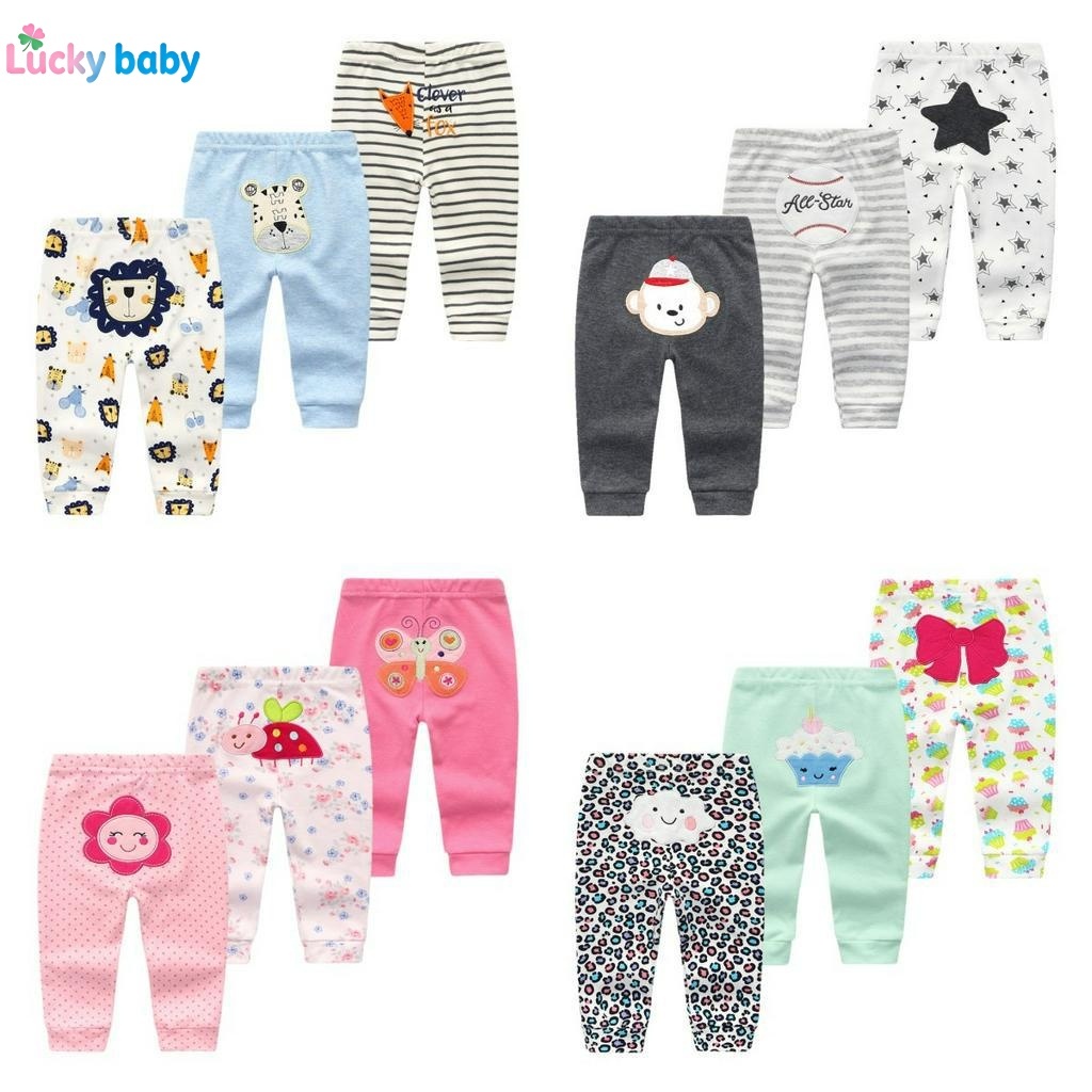 Lucky Baby Calça Legging Bebê 100% Algodão Macio Confortável Unissex 0–24 Meses Estampa Fofa Animal